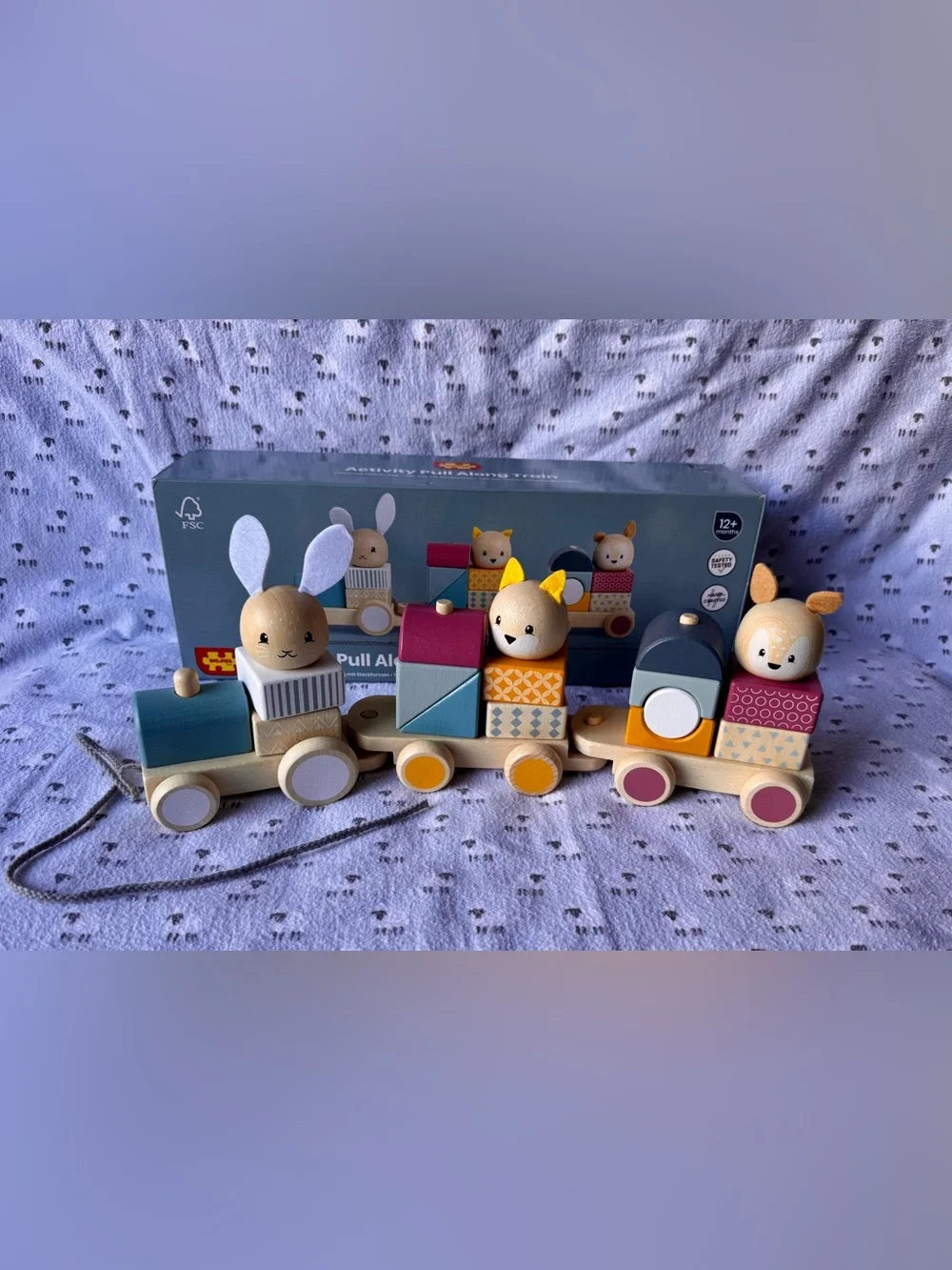 BIGJIG TOYS- Bloomingdale’s Wooden Pull-Along Activity Train - Multicolor
